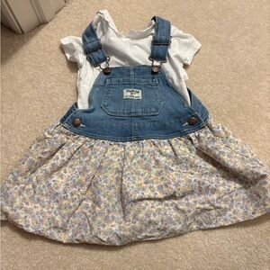 🌸5/$50🌸 Carter's Blue and White Floral Toddler Overall dress